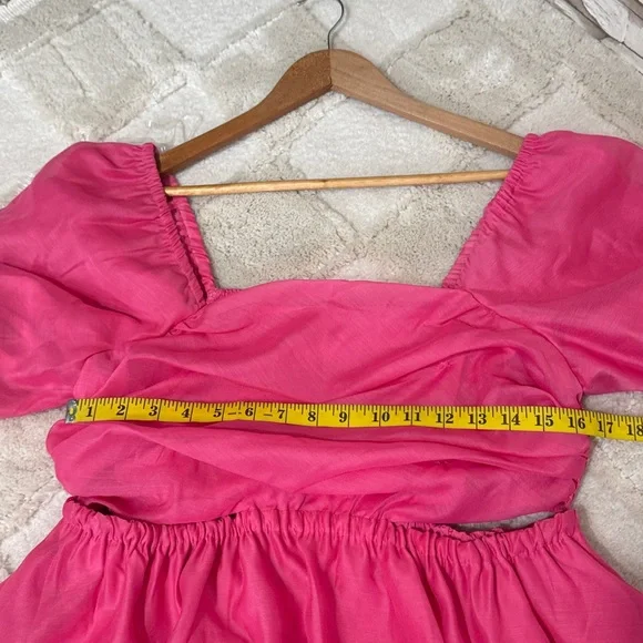 A New Day Puff Short Sleeve Cut Out Bubble A-Line Dress BARBIE PINK - Picture 9 of 13